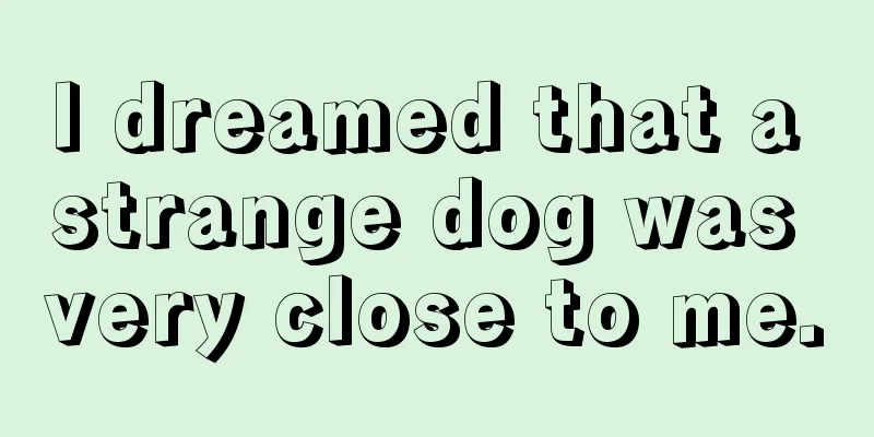 I dreamed that a strange dog was very close to me.