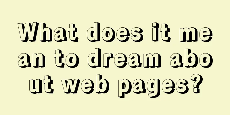 What does it mean to dream about web pages?