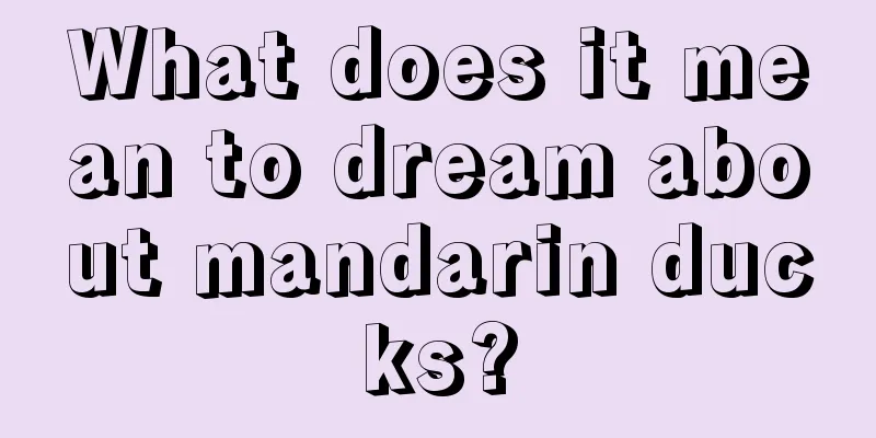 What does it mean to dream about mandarin ducks?