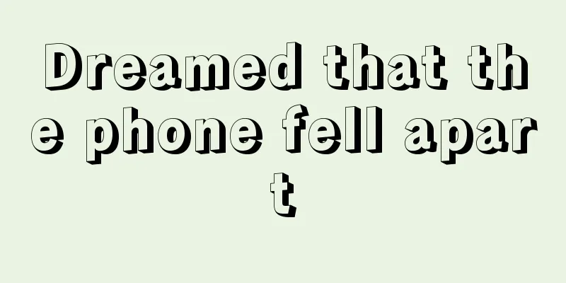 Dreamed that the phone fell apart