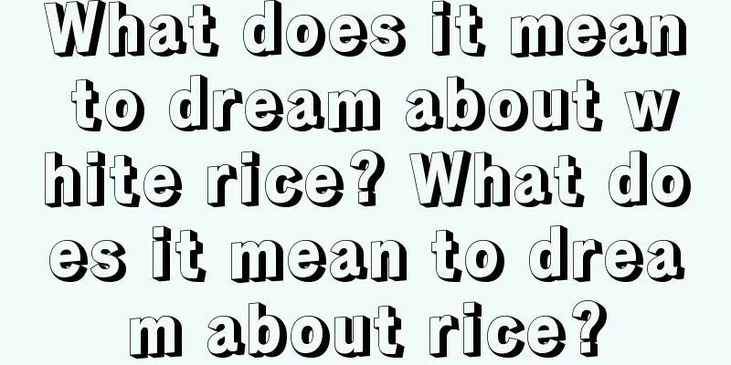 What does it mean to dream about white rice? What does it mean to dream about rice?