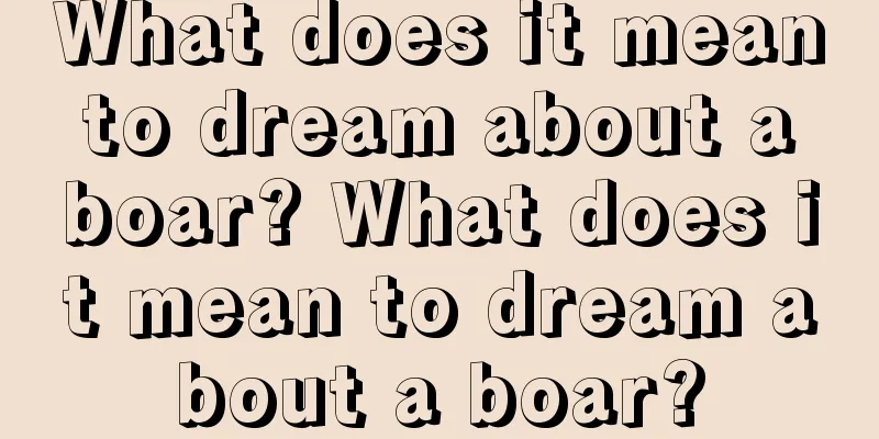 What does it mean to dream about a boar? What does it mean to dream about a boar?