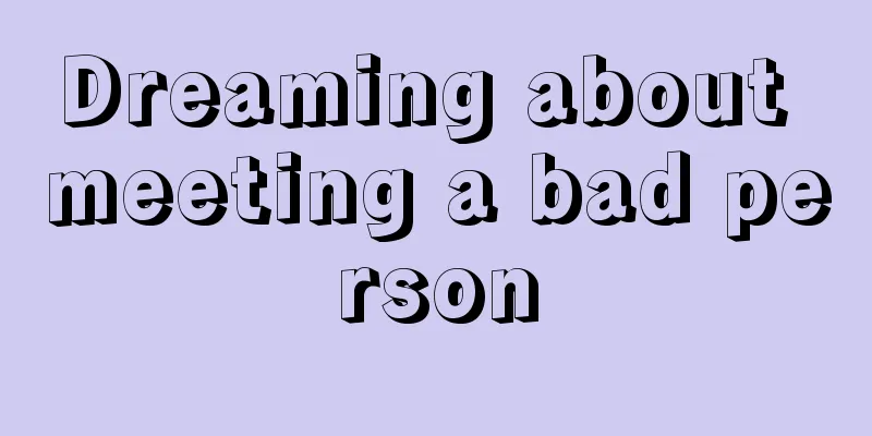 Dreaming about meeting a bad person