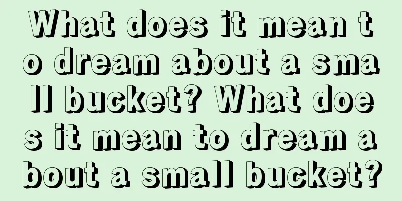 What does it mean to dream about a small bucket? What does it mean to dream about a small bucket?