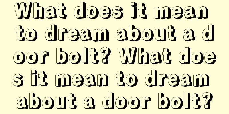 What does it mean to dream about a door bolt? What does it mean to dream about a door bolt?