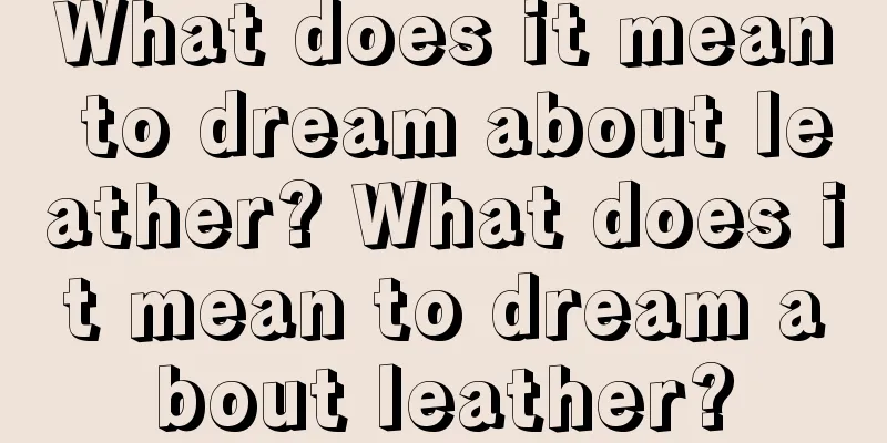 What does it mean to dream about leather? What does it mean to dream about leather?