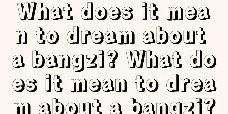 What does it mean to dream about a bangzi? What does it mean to dream about a bangzi?