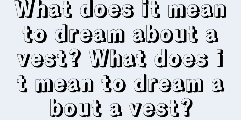 What does it mean to dream about a vest? What does it mean to dream about a vest?