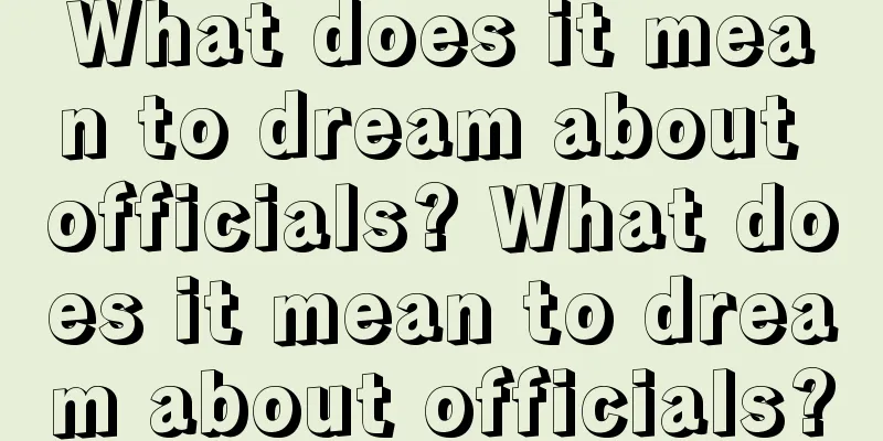 What does it mean to dream about officials? What does it mean to dream about officials?