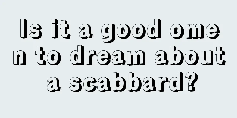 Is it a good omen to dream about a scabbard?