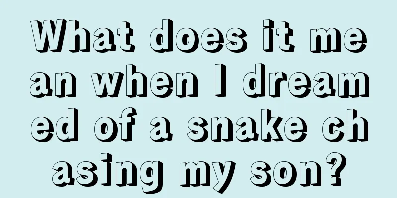 What does it mean when I dreamed of a snake chasing my son?