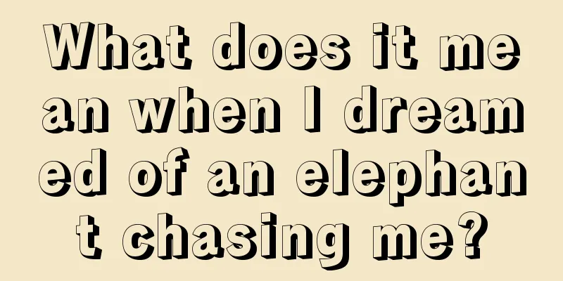 What does it mean when I dreamed of an elephant chasing me?