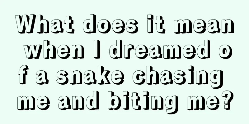 What does it mean when I dreamed of a snake chasing me and biting me?