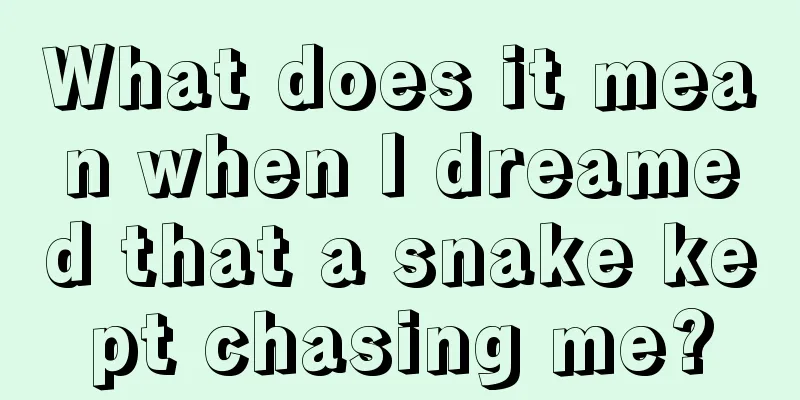 What does it mean when I dreamed that a snake kept chasing me?