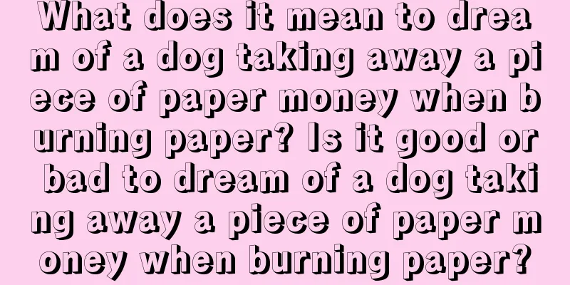 What does it mean to dream of a dog taking away a piece of paper money when burning paper? Is it good or bad to dream of a dog taking away a piece of paper money when burning paper?