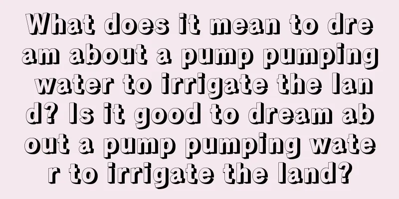 What does it mean to dream about a pump pumping water to irrigate the land? Is it good to dream about a pump pumping water to irrigate the land?