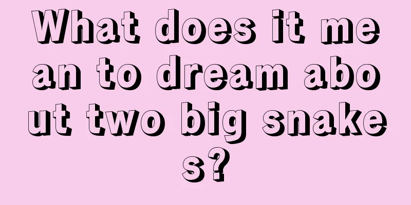 What does it mean to dream about two big snakes?