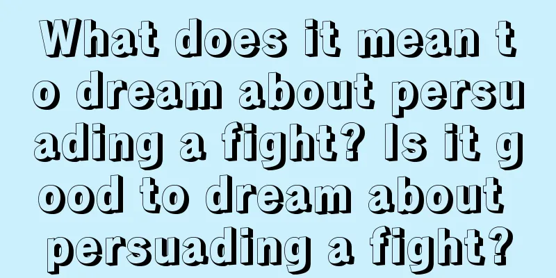 What does it mean to dream about persuading a fight? Is it good to dream about persuading a fight?