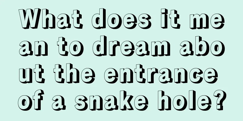 What does it mean to dream about the entrance of a snake hole?