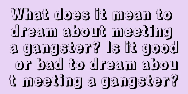 What does it mean to dream about meeting a gangster? Is it good or bad to dream about meeting a gangster?