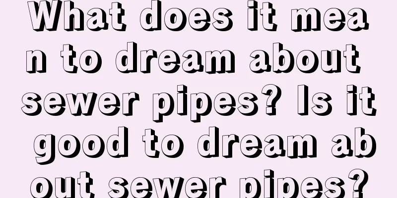 What does it mean to dream about sewer pipes? Is it good to dream about sewer pipes?