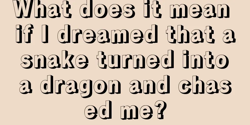 What does it mean if I dreamed that a snake turned into a dragon and chased me?