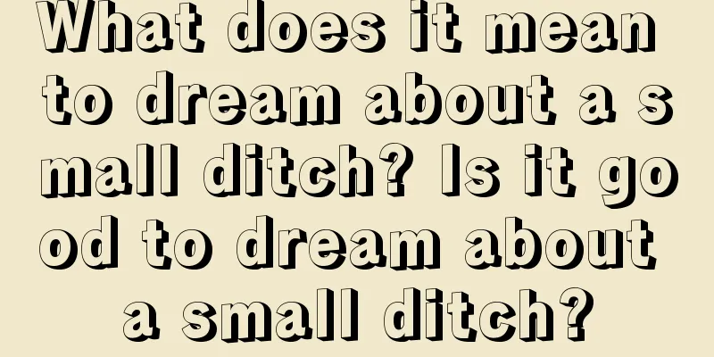 What does it mean to dream about a small ditch? Is it good to dream about a small ditch?