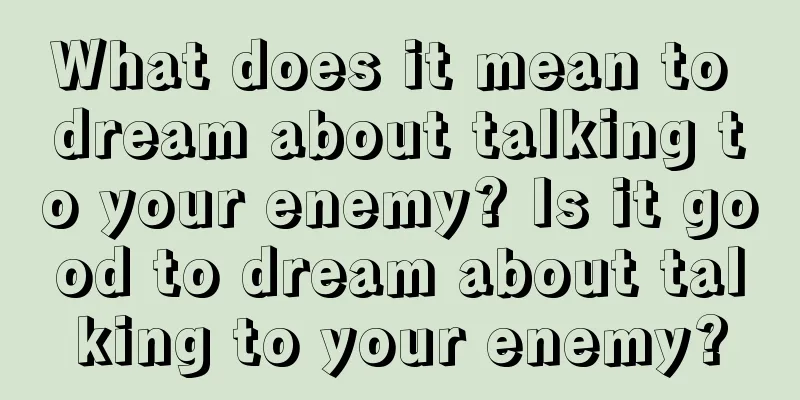 What does it mean to dream about talking to your enemy? Is it good to dream about talking to your enemy?