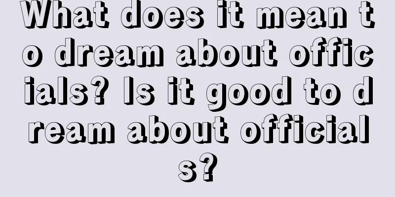 What does it mean to dream about officials? Is it good to dream about officials?