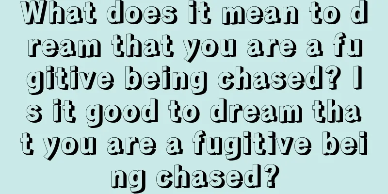 What does it mean to dream that you are a fugitive being chased? Is it good to dream that you are a fugitive being chased?