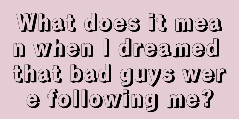 What does it mean when I dreamed that bad guys were following me?