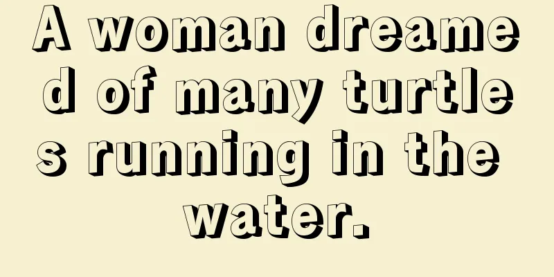 A woman dreamed of many turtles running in the water.