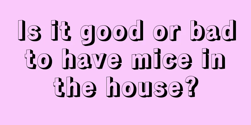 Is it good or bad to have mice in the house?