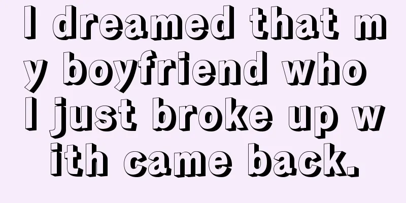 I dreamed that my boyfriend who I just broke up with came back.