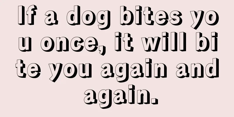 If a dog bites you once, it will bite you again and again.