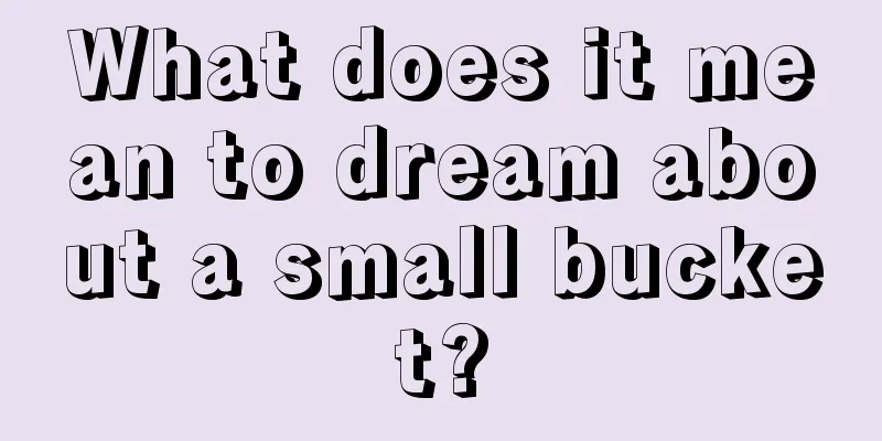 What does it mean to dream about a small bucket?