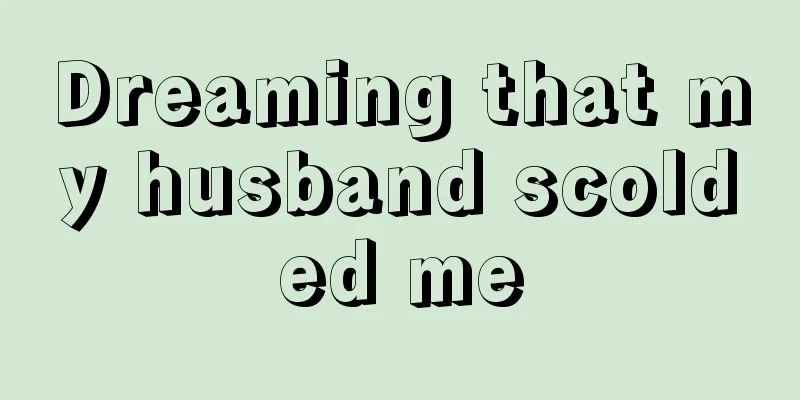 Dreaming that my husband scolded me