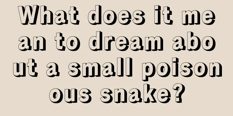 What does it mean to dream about a small poisonous snake?