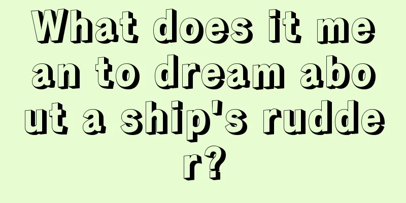 What does it mean to dream about a ship's rudder?