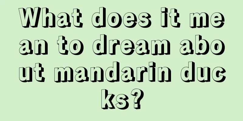 What does it mean to dream about mandarin ducks?