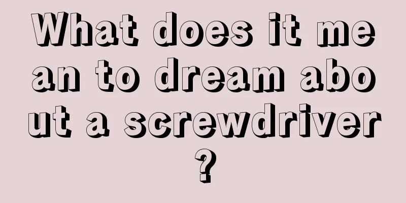 What does it mean to dream about a screwdriver?