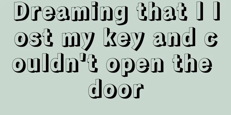 Dreaming that I lost my key and couldn't open the door