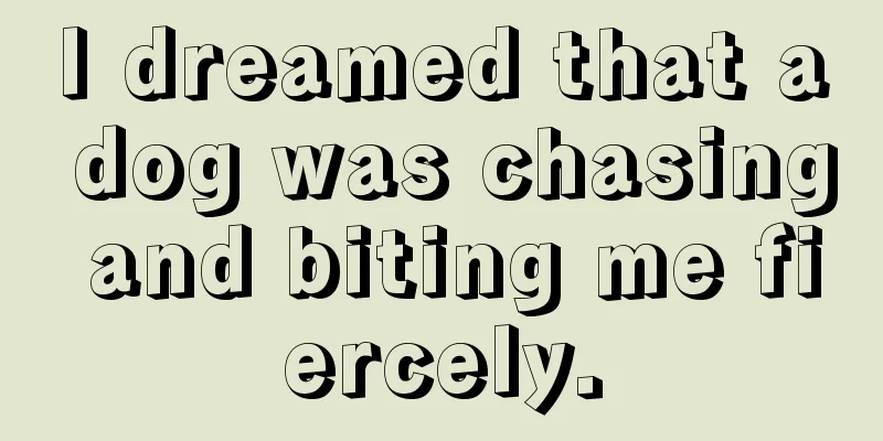 I dreamed that a dog was chasing and biting me fiercely.