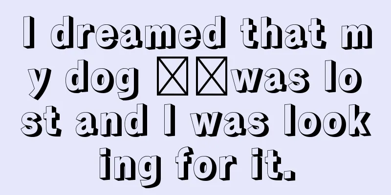 I dreamed that my dog ​​was lost and I was looking for it.