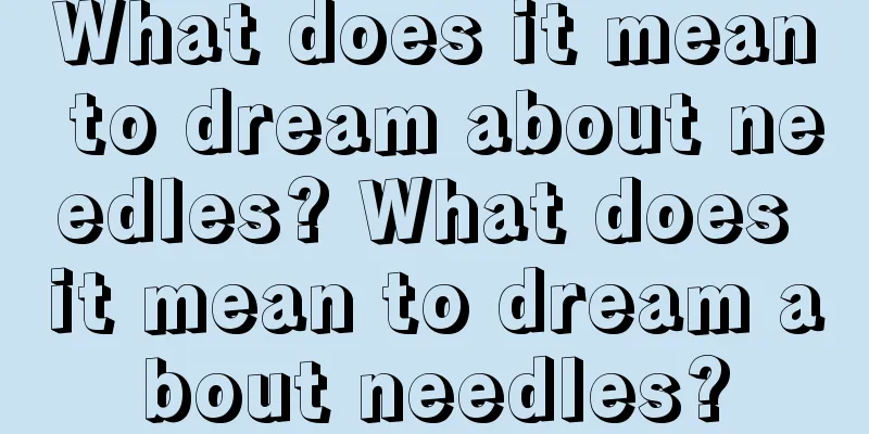 What does it mean to dream about needles? What does it mean to dream about needles?