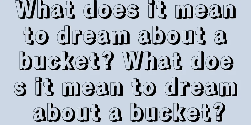 What does it mean to dream about a bucket? What does it mean to dream about a bucket?