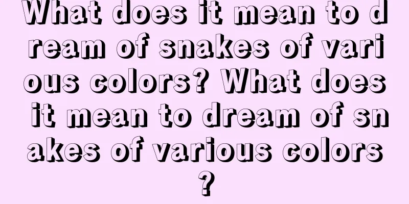 What does it mean to dream of snakes of various colors? What does it mean to dream of snakes of various colors?