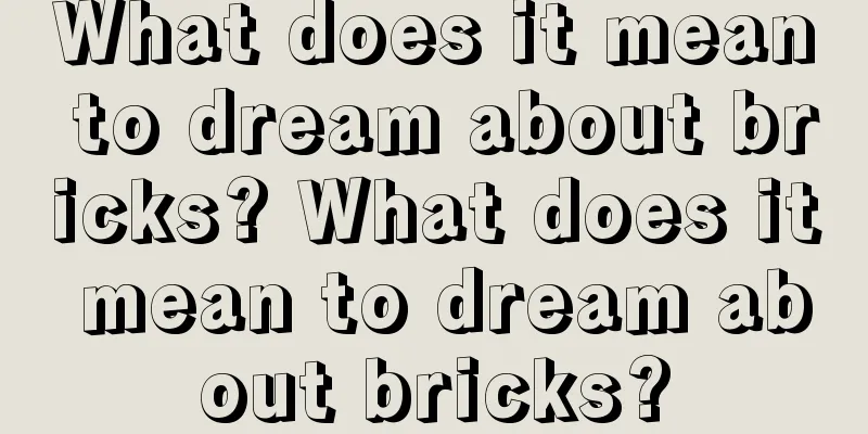 What does it mean to dream about bricks? What does it mean to dream about bricks?