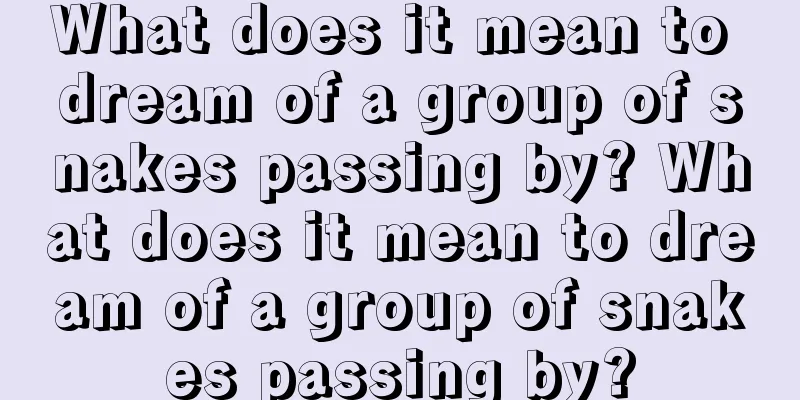 What does it mean to dream of a group of snakes passing by? What does it mean to dream of a group of snakes passing by?