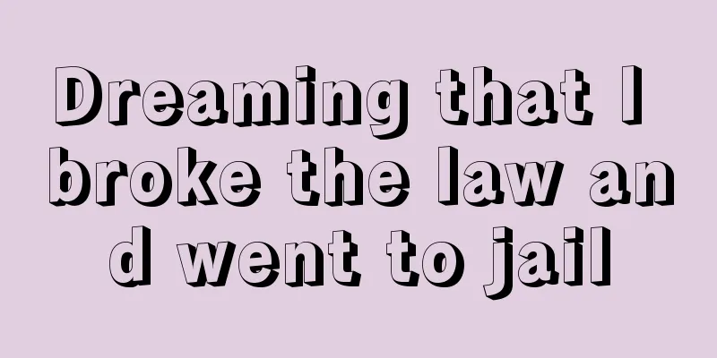 Dreaming that I broke the law and went to jail